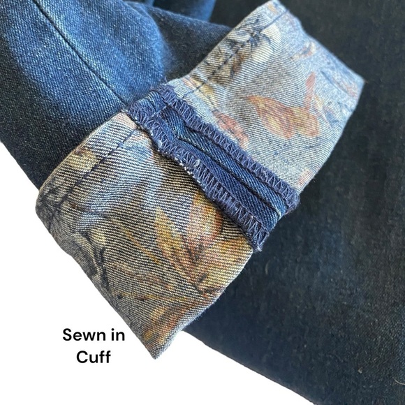 CACTUS PEARL Floral Cuffed Blue Jeans Pull-On Women’s Size Medium - Picture 3 of 7